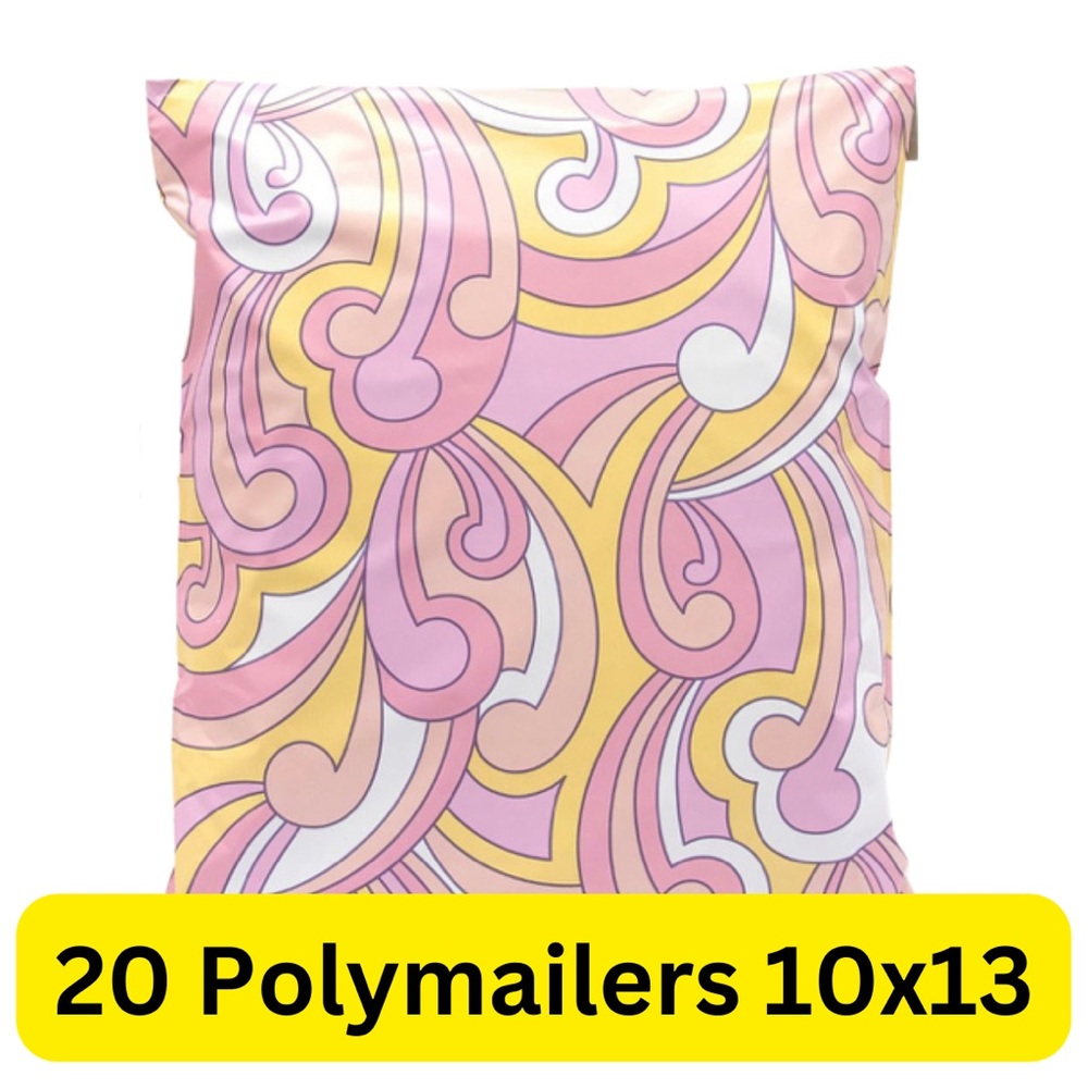 20 spring fling pink poly mailers 10x13